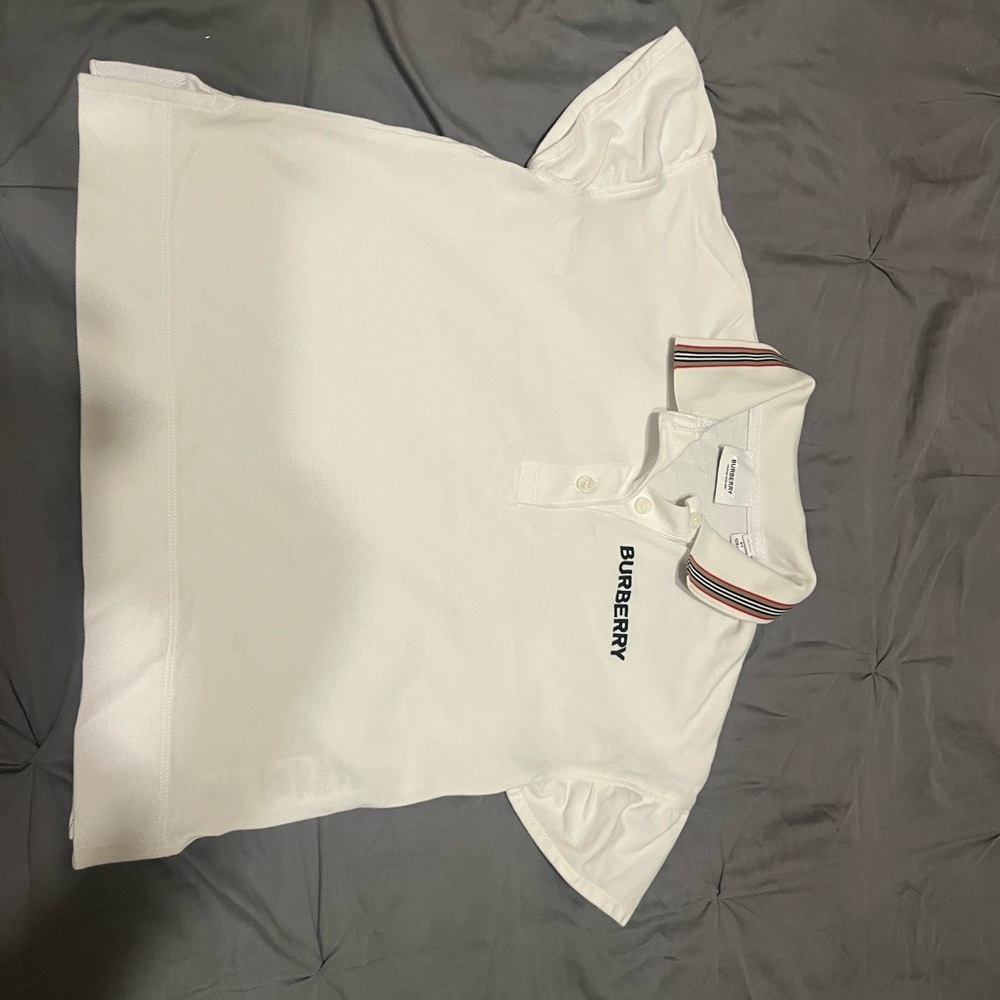 Burberry Kids Polo Shirt with Striped Collar